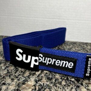 SU-PREME BLUE adjustable ratchet clasp belt